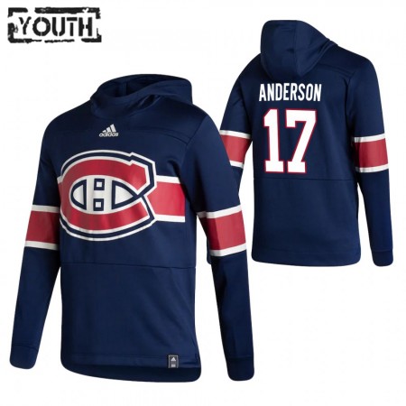 Lasten NHL Montreal Canadiens Josh Anderson 17 2020-2021 Reverse Retro Pullover Hooded Sweatshirt